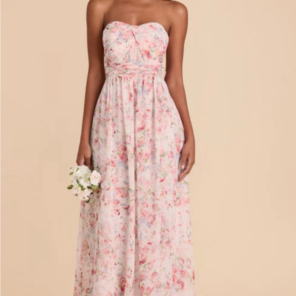 BRAND NEW✨Birdy Grey Strapless Floral Dress in Pink and Cream